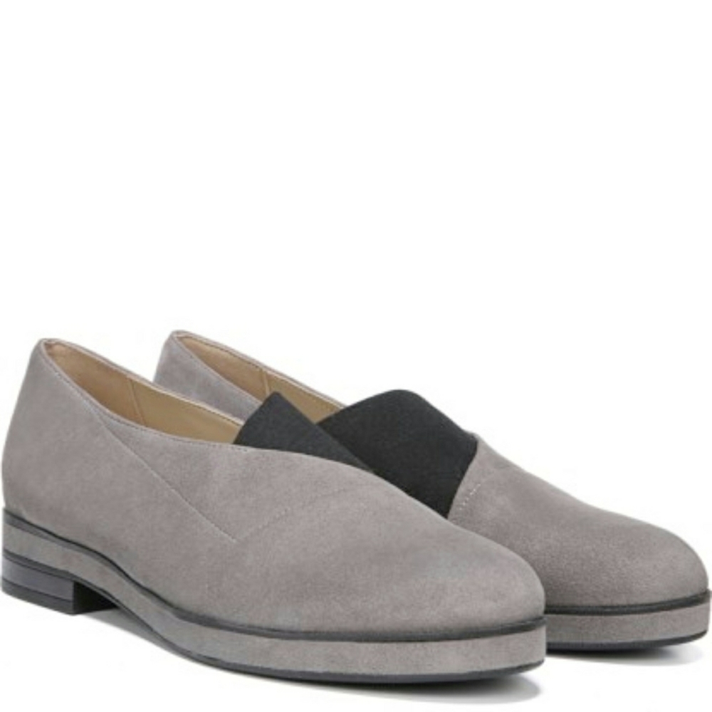 Naturalizer Lorie Modern Grey Suede Slip On Loafer